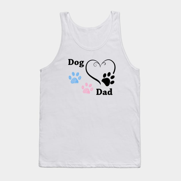 Dog Dad. Pink and blue paw print with heart Tank Top by GULSENGUNEL